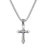 Stainless steel cross necklace on rounded box chain