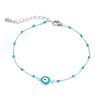 Sterling silver evil eye bracelet light blue