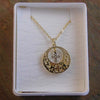 Gold Filigree Cross Hoop Pendant with Chain and Box 20.5mm