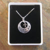 Filigree Cross Hoop Pendant with Chain and Box 20.5mm