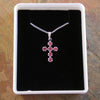 Evergleam Rose Crystal Cross Pendant with Chain and Box 11.5x17mm