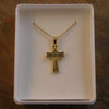 Clear Crystal Set Cross Pendant with Chain and Box 12.5×20.5mm