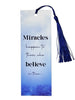 BOOKMARK WITH TASSEL- MIRACLES LAMINATED - GOLD FOILED