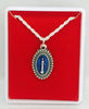 NECKLACE – MIRACULOUS RED or BLUE – SILVER CHAIN (Medal 22mm x 14mm – Chain 60cm)