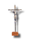 Standing Crucifix on Wooden Base 160 X 70MM - METAL/WOOD
