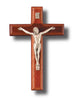 WALL CRUCIFIX - HANDCRAFTED BEECHWOOD METAL 150MM