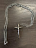 CRUCIFIX – METAL NICKEL CROSS (60mm x 25mm) On Silver Rhodium Chain