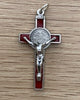 ST BENEDICT METAL BLUE OR RED (3.5cm x 2cm) CRUCIFIX