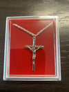 SILVER CRUCIFIX NECKLACE ON SILVER CHAIN (60CM)