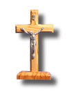 CRUCIFIX STANDING OLIVE WOOD 9cm