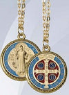 NECKLACE – MEDAL ST BENEDICT GOLD CHAIN (Medal 20mm x 20mm, Chain 50cm)