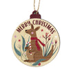 Kangaroo wood Christmas round hanging decoration