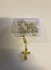 Crystal Glass with Gold Religious ROSARY Beads With Crucifix small version for car