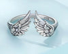 Delicate adjustable 925 Sterling Silver Angel Wing Cuff Ring
