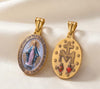Stainless Steel Gold Miraculous Mary Medal