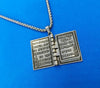Stainless Steel Flipable Vintage Bible Books Cross Pendant Necklace