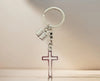 Zinc Alloy Bible Cross-shaped and cross Keychain/key ring