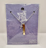 Necklace: Faith on Gold Charm & Silver Cross with Crystals, 40.6cm Chain With 5cm Extension (Walk by Faith Collection)