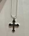 Medium Celtic cross necklace silver chain 45cm