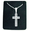 CROSS ENGRAVED WITH CLEAR STONE SILVER PENDANT BOXED