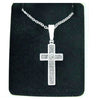 CROSS ENGRAVED WITH CLEAR STONE SILVER PENDANT BOXED