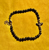 18k Gold Plated Stainless Jasper beaded stone bracelet with steel cross pendant