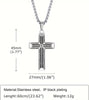 Stainless Steel Rope Pattern Cross Pendant Necklace