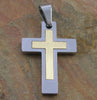 Stainless Steel Cross Pendant - Two-toned