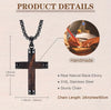 Stainless Steel Pendant Necklace With Inlaid Wood Cross Pendant