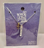 Necklace: Believe on Silver Charm & Gold Cross with Crystals, 40.6cm Chain With 5cm Extension (Walk by Faith Collection) (Copy)