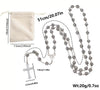 Catholic Rosary – METAL SILVER ROSES BEADS with POUCH