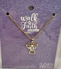 Necklace: Little Gold Angel pendant with Guide, hope & pray and gold chain, 40.6cm Silver Chain With 5cm Extension (Walk By Faith Collection)