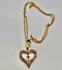 Gold Heart shape with crystal pendant Necklace