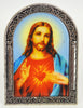 SACRED HEART OF JESUS SILVER METAL PLAQUE