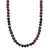 Blaze men’s red tiger eye and black onyx bead necklace with stainless steel lobster clasp