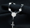 St Benedict black and silver beads bracelet