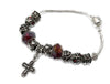 CHARM BRACELET WITH CROSS RED