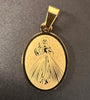 Stainless Steel Gold Divine Mercy Oval Medal
