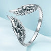 Delicate adjustable 925 Sterling Silver Angel Wing Cuff Ring