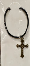 Various Crucifix necklaces on cord 45 cm