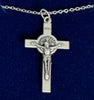 St Benedict Necklace with silver plated chain 45cm
