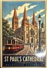 St Paul's Cathedral Illustrated Vintage Design Magnet