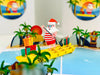 Australian Christmas Santa at Bondi Beach Sydney Aussie Merry Christmas 3D Pop Up Greeting Card