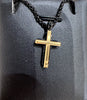 Black Stainless steel with gold details cross necklace