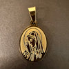 Stainless Steel Gold Holy Mary Oval Medal