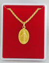 MIRACULOUS GOLD OR SILVER CHAIN NECKLACE (Medal 18mm x 13mm Chain 60cm)
