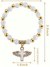 Angel Cross Bracelet Wristband, Golden Cross Bead Jewelry