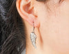 Copper Silver Plated with Zircon Embellishments Wings Hoop Earrings