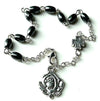 Rose and Cross Hematite Black Bracelet