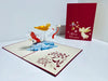 Christmas Angel Blowing Trumpet in Red Pop Up Card Design
